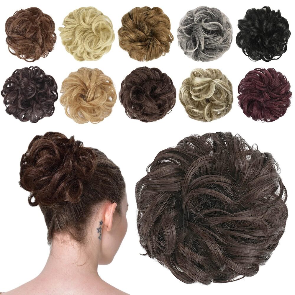 Messy Bun Hair Piece - Wavy Synthetic Chignon Scrunchies for Instant